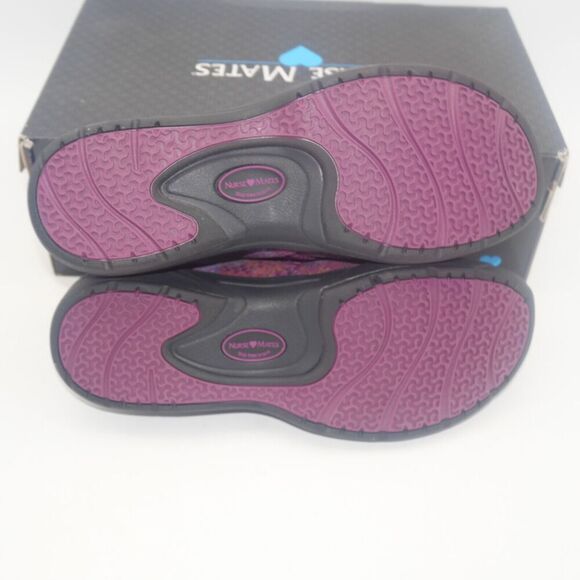 NEW Nurse Mates Women's 7 Cally Berry Aster Slip On Purple Nursing Clogs Shoes - Picture 8 of 11